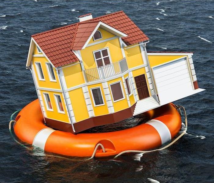 Home floating on lifesaver