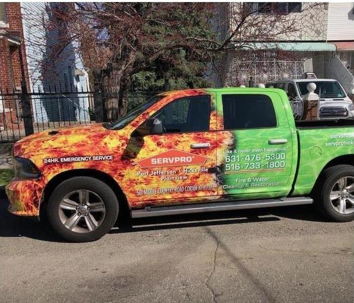 SERVPRO truck parked on a street